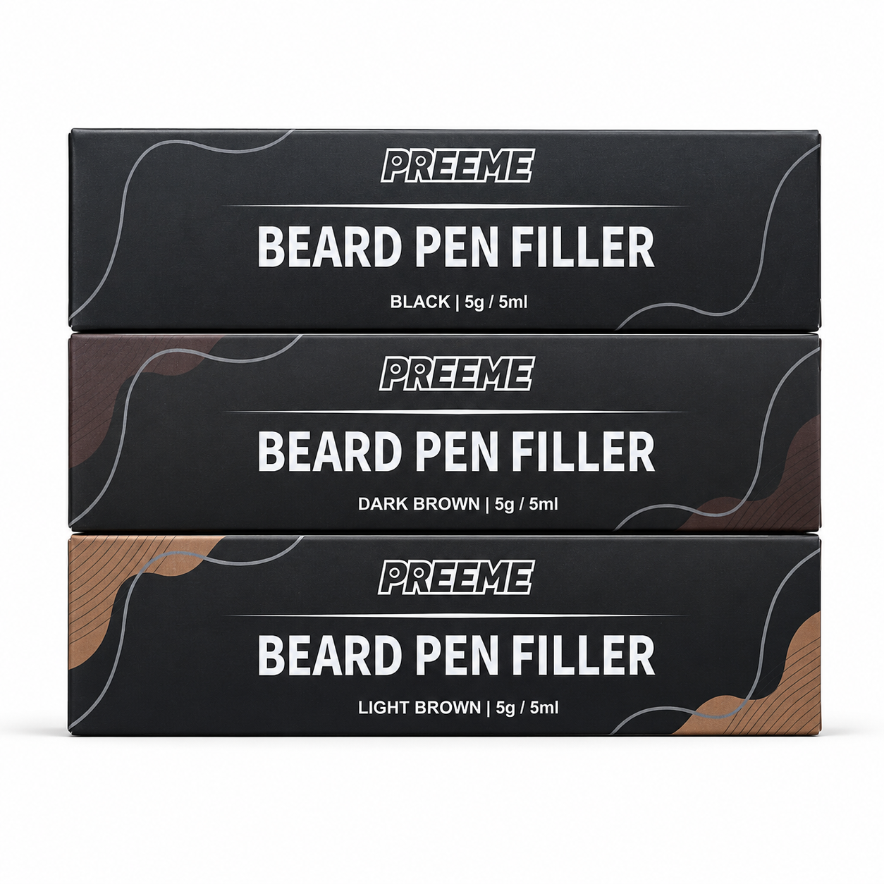 Beard Pen Filler Bundle X3 | Black, Dark Brown & Light Brown